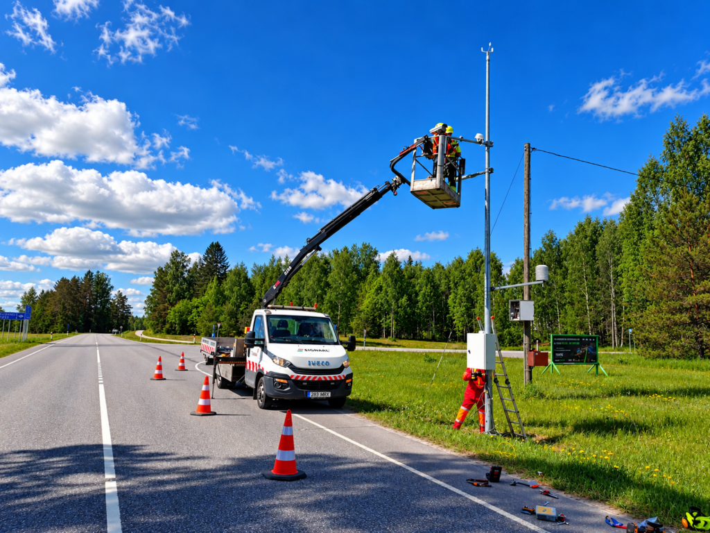 Teeilmajaama mast koos anduritega riigitee ääres